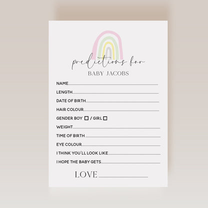 Personalised Scandi Rainbow Prediction Cards