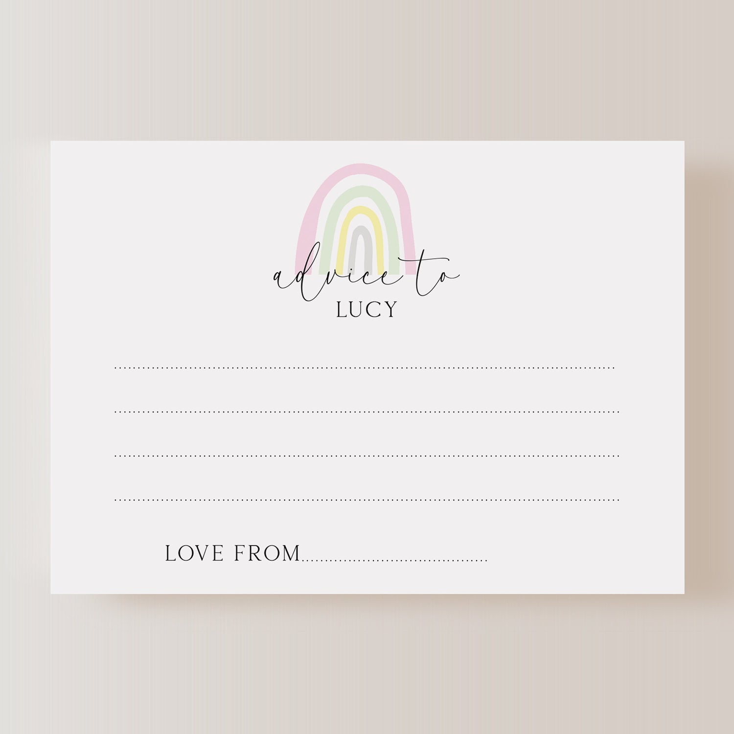 Personalised Scandi Rainbow Advice To Mum Cards