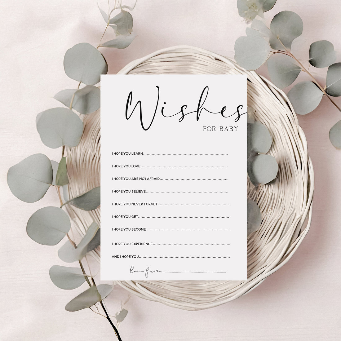 Minimal Wishes For Baby Cards