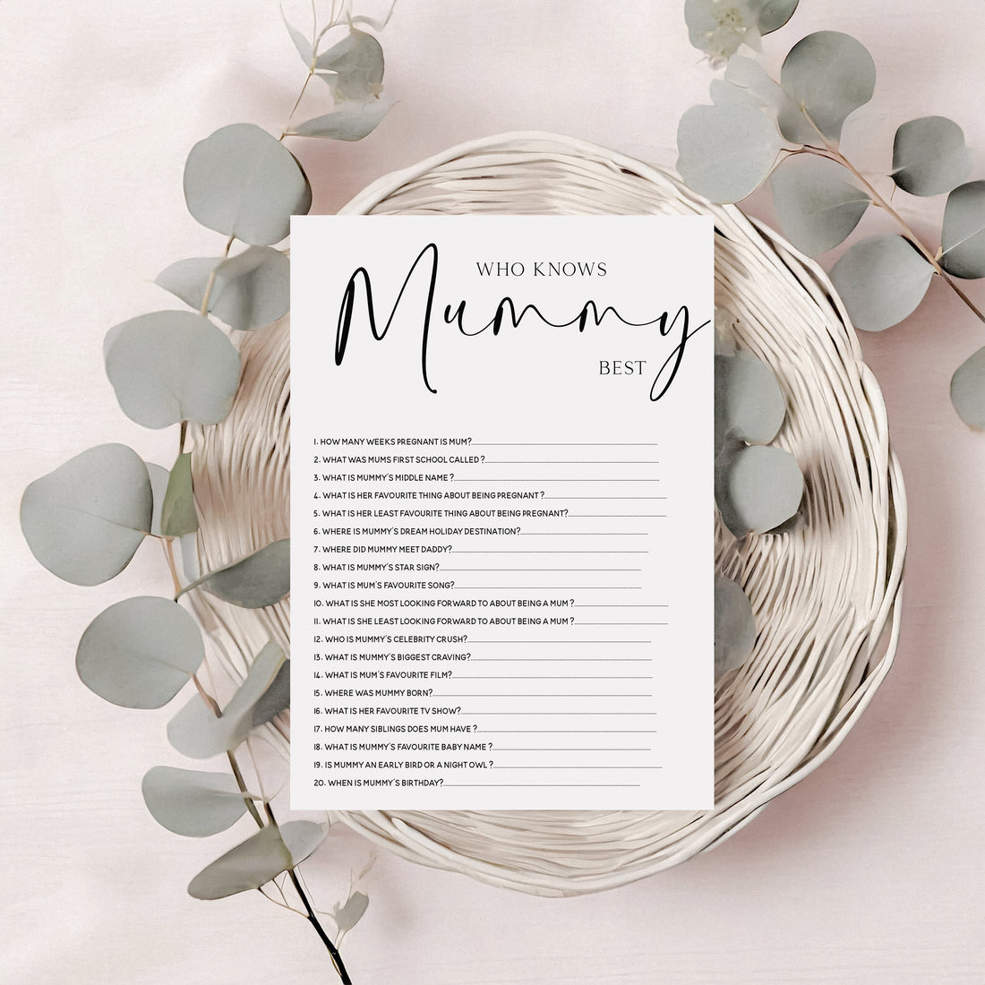 Minimal Who Knows Mummy Best Cards