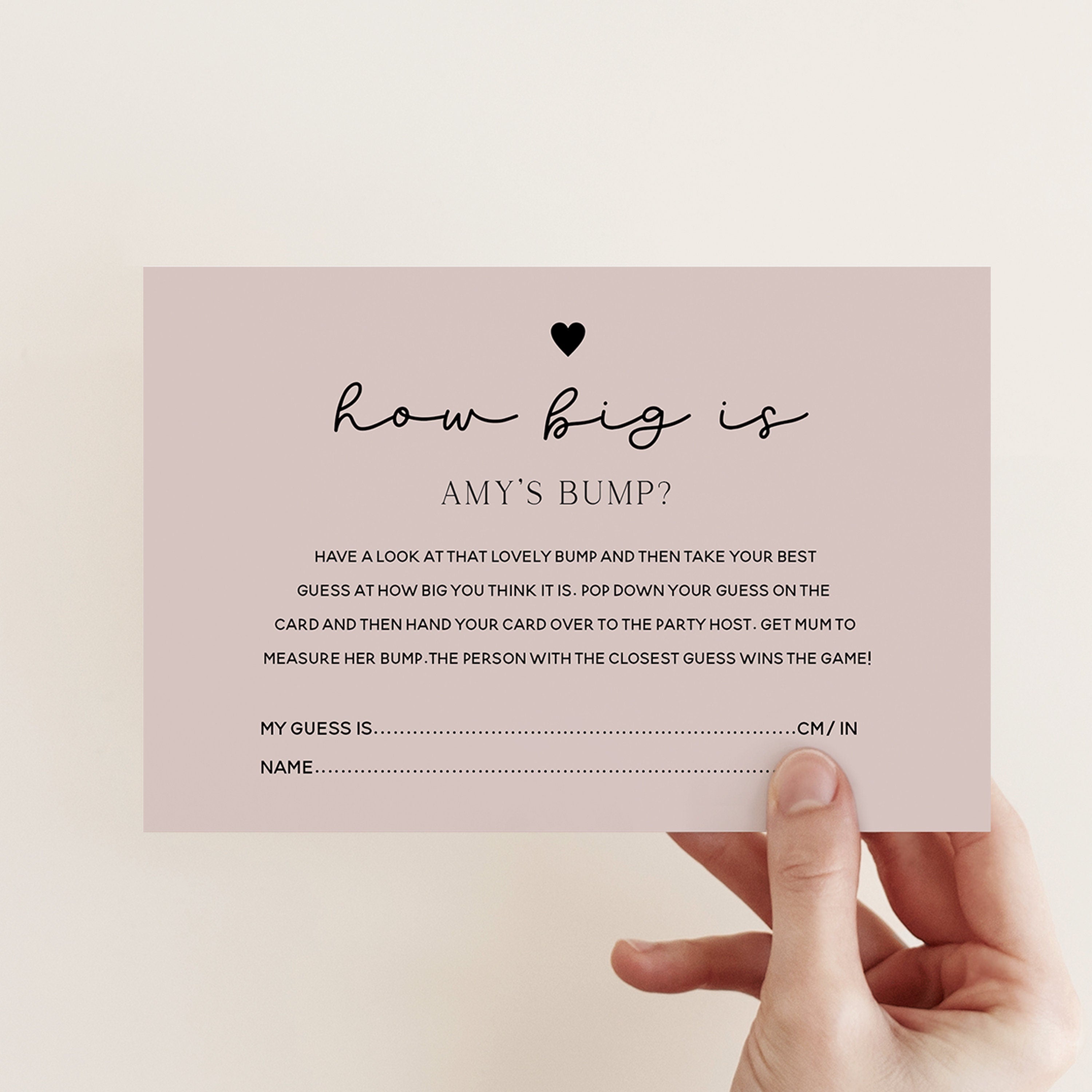 Personalised Pink How Big Is Mum's Bump Cards – THE LITTLE PARTY ...