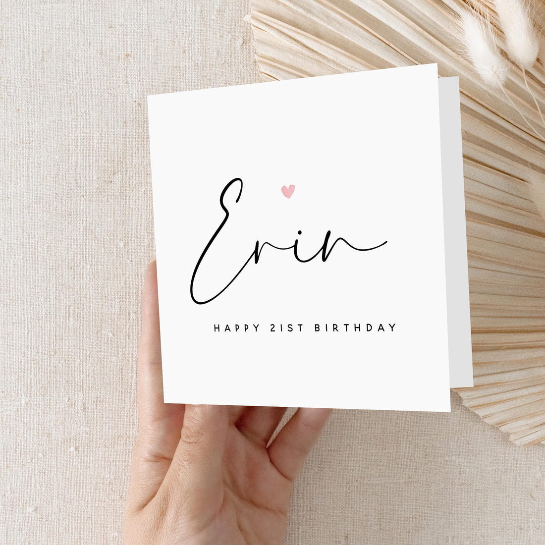 Personalised Script 21st Birthday Card