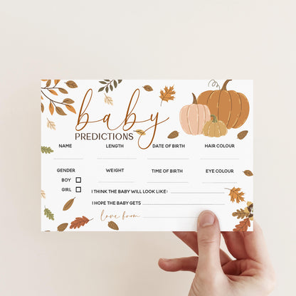 Autumn Fall Theme Baby Prediction Cards