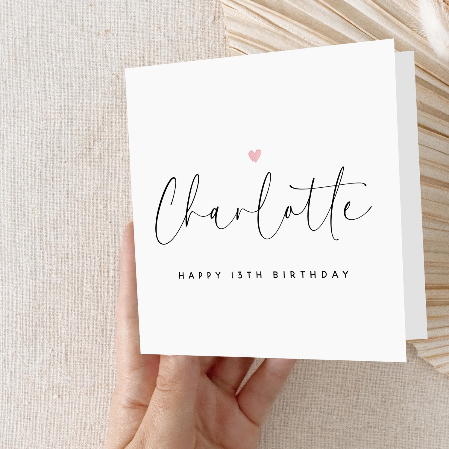 Personalised Simple Script 13th Birthday Card