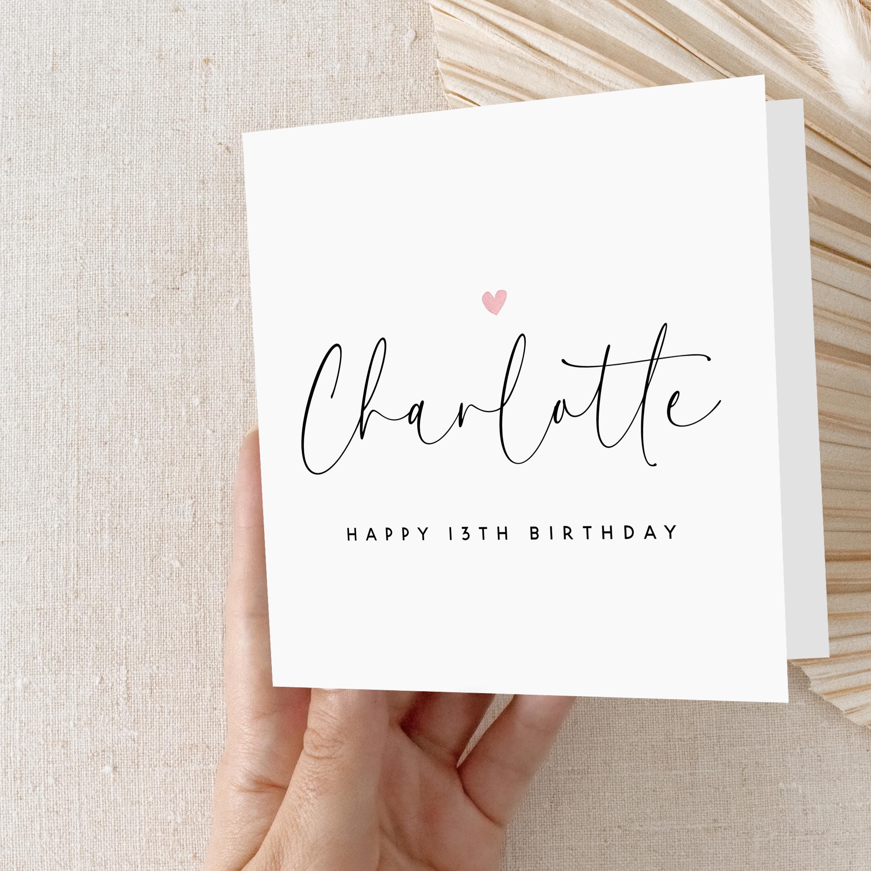 Personalised Simple Script 13th Birthday Card