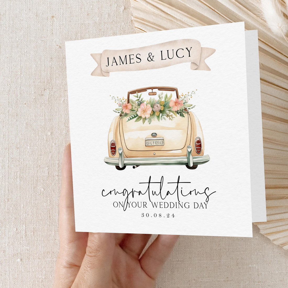 Personalised Just Married Wedding Card