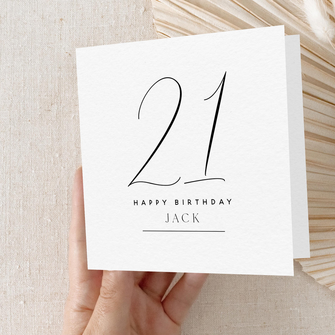 Personalised Minimal Script 21st Birthday Card