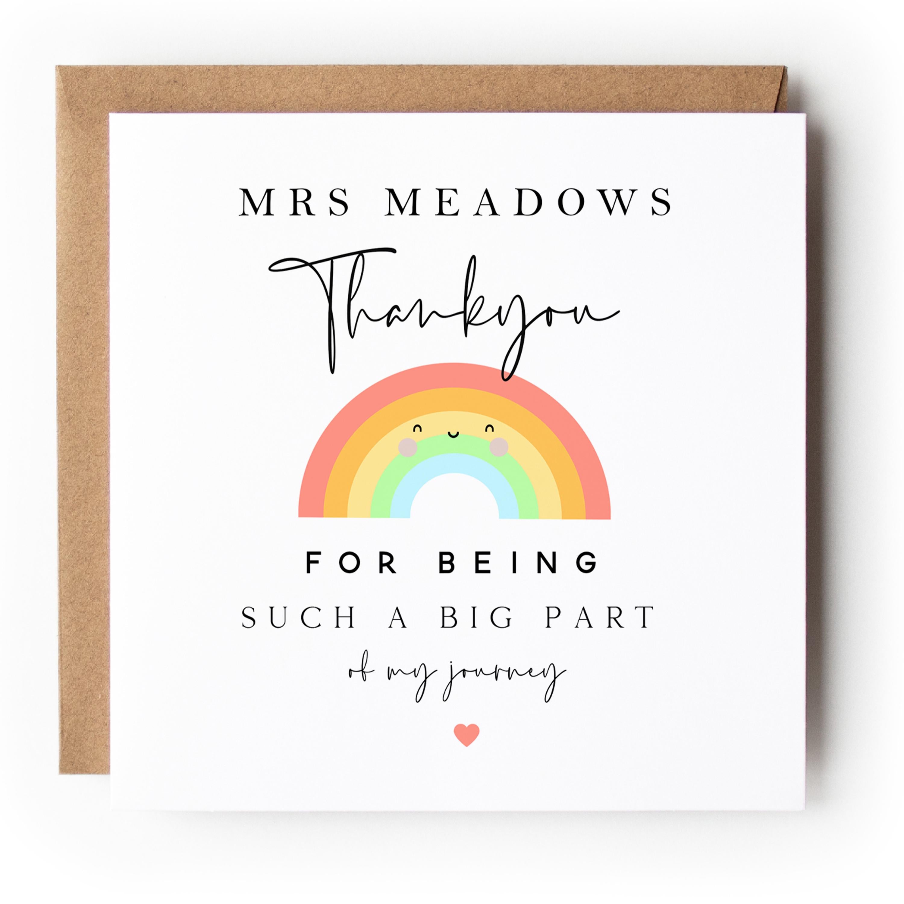 Thank You For Being Part Of My Journey Personalised Card