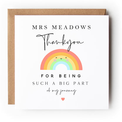 Thank You For Being Part Of My Journey Personalised Card