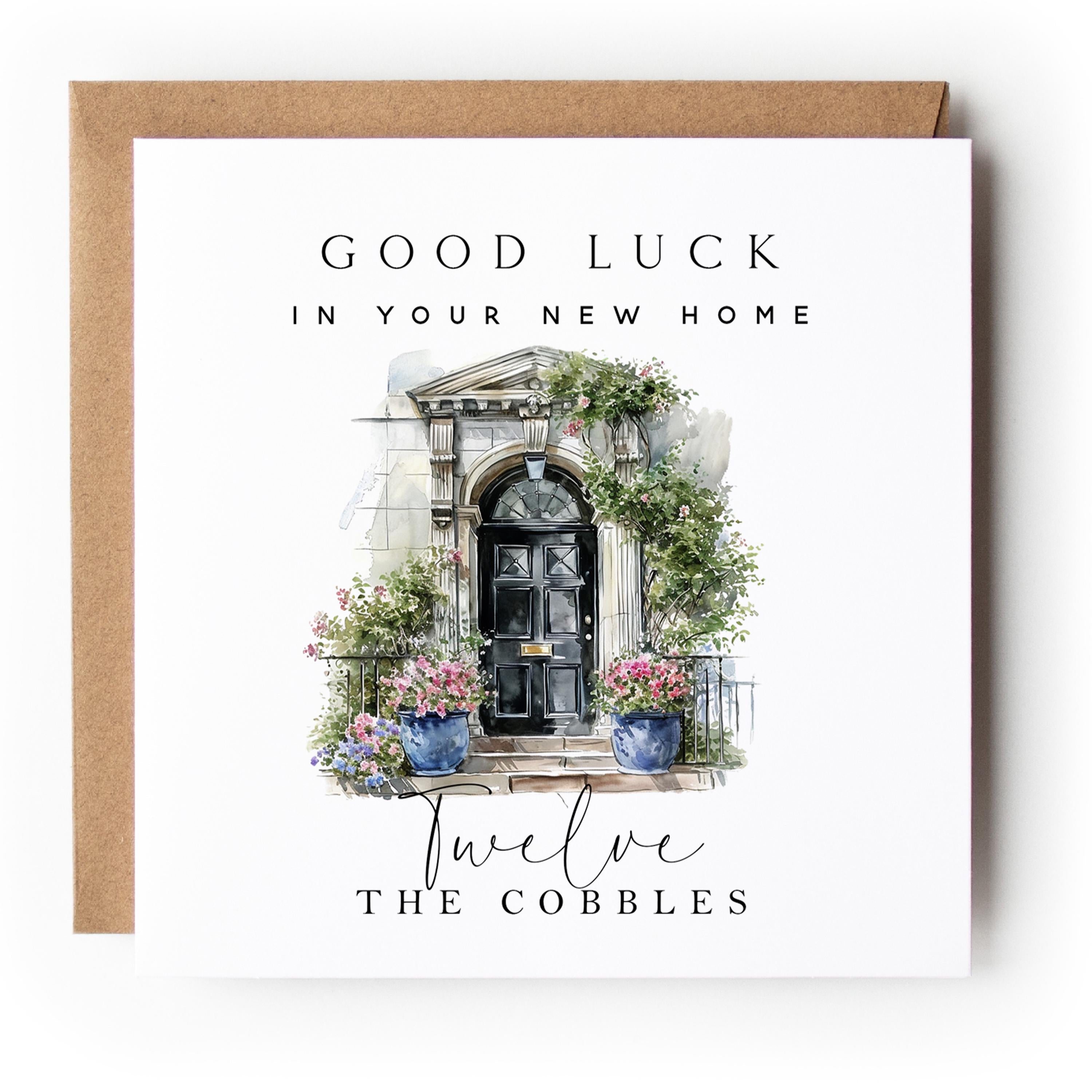 Water Colour Front Door Personalised New Home Card