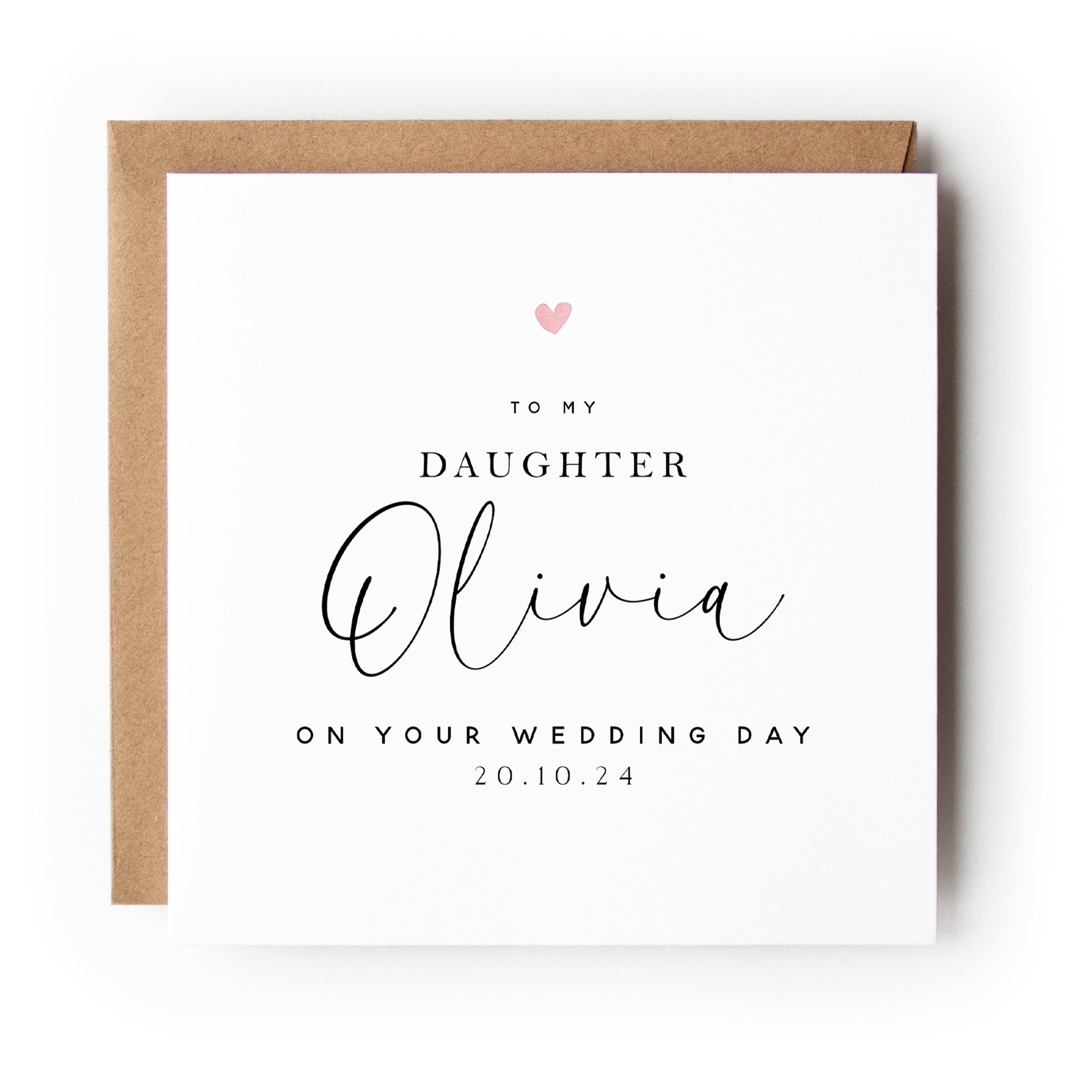 Personalised Card To My Daughter On My Wedding Day