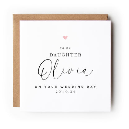 Personalised Card To My Daughter On My Wedding Day