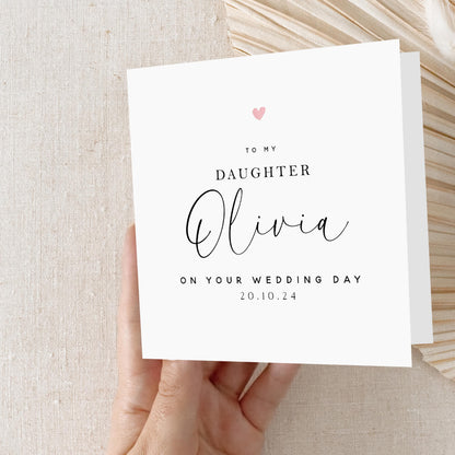 Personalised Card To My Daughter On My Wedding Day