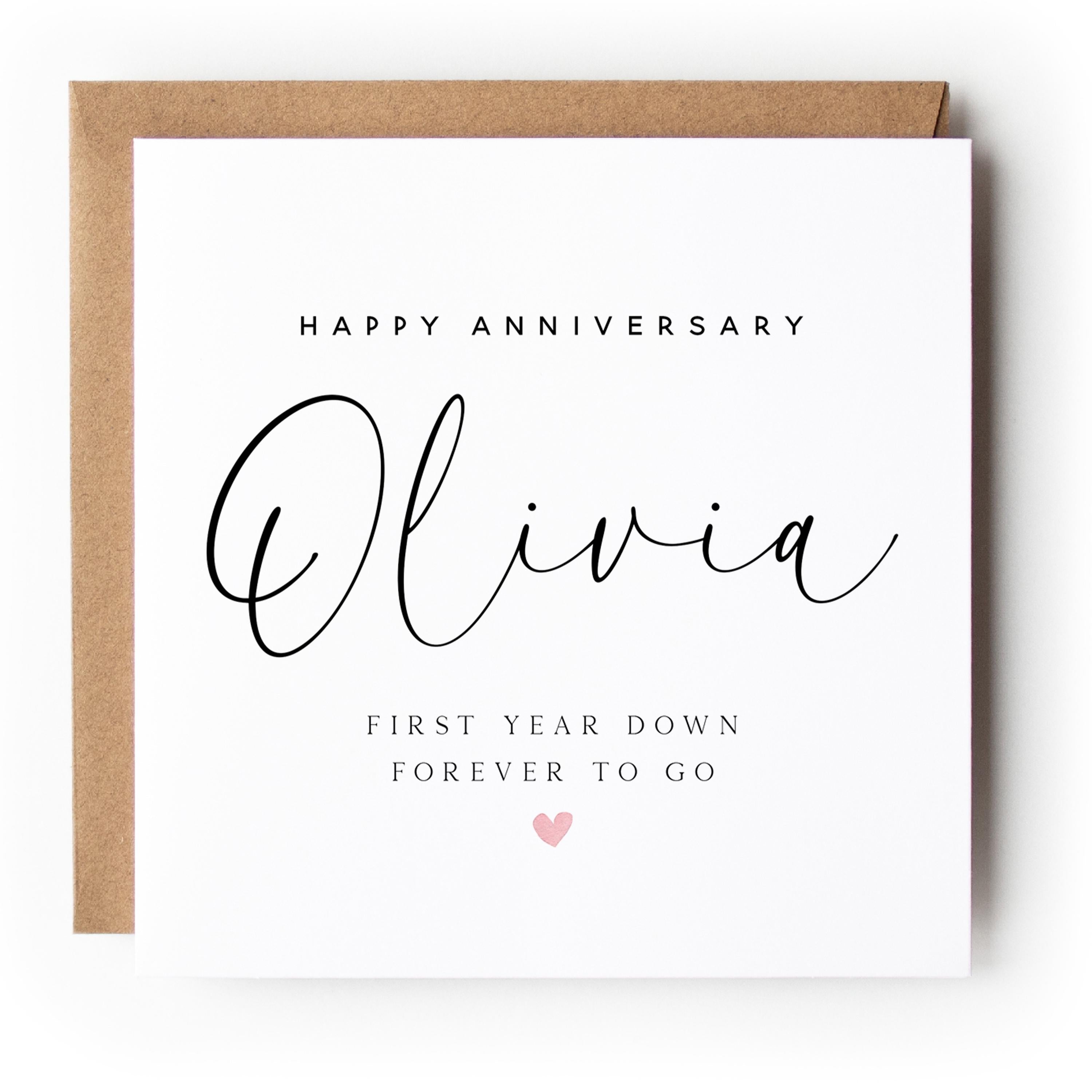 First Year Anniversary Card