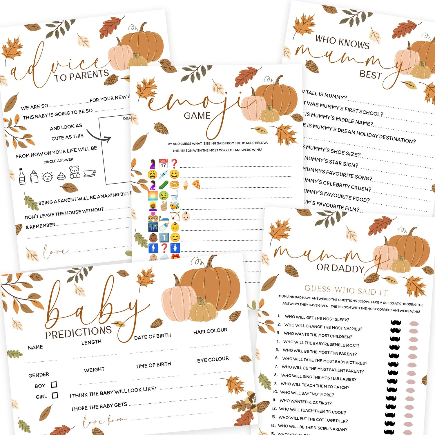 -Autumn Pumpkin Theme 5 in 1 Game Bundle