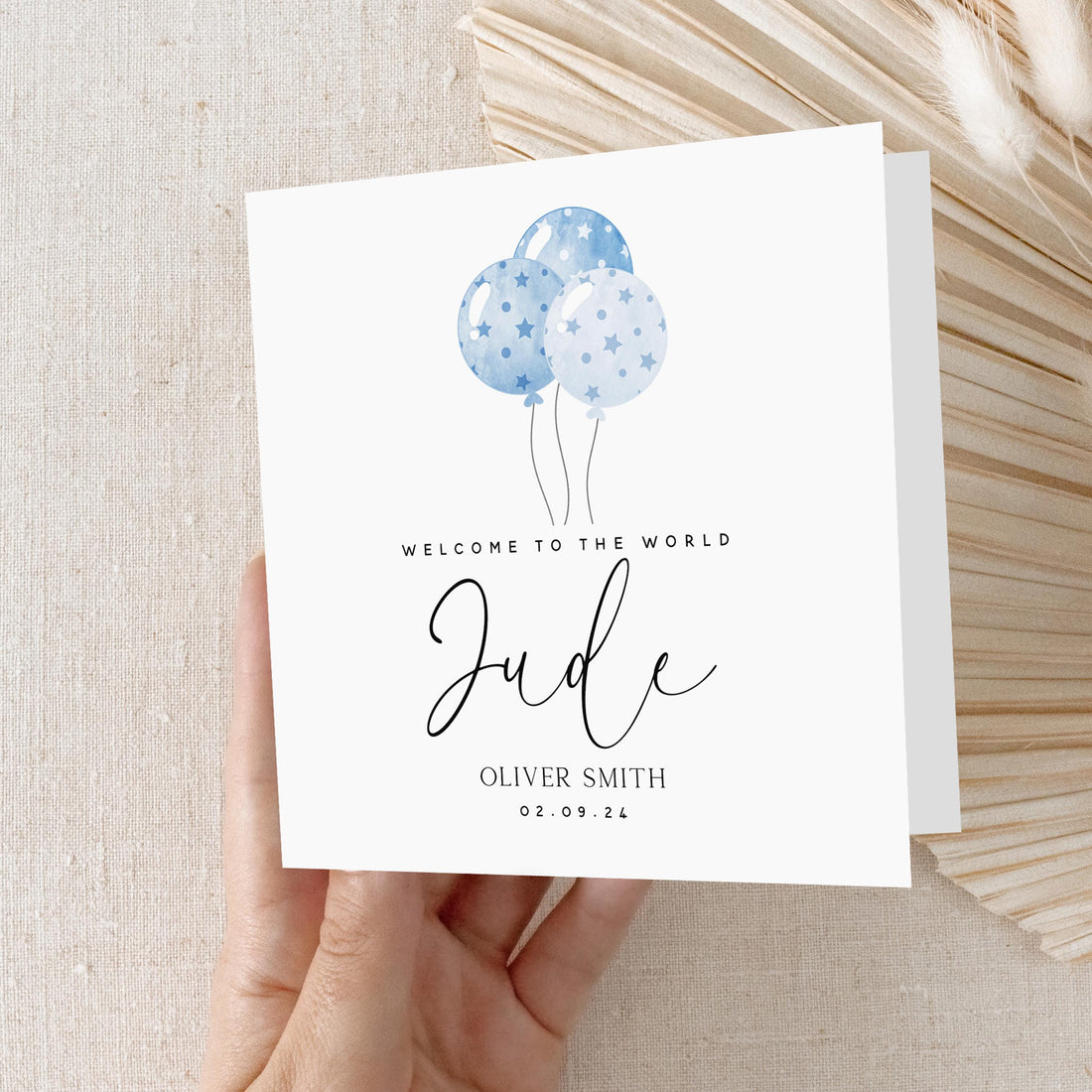 Personalised New Baby Boy Card