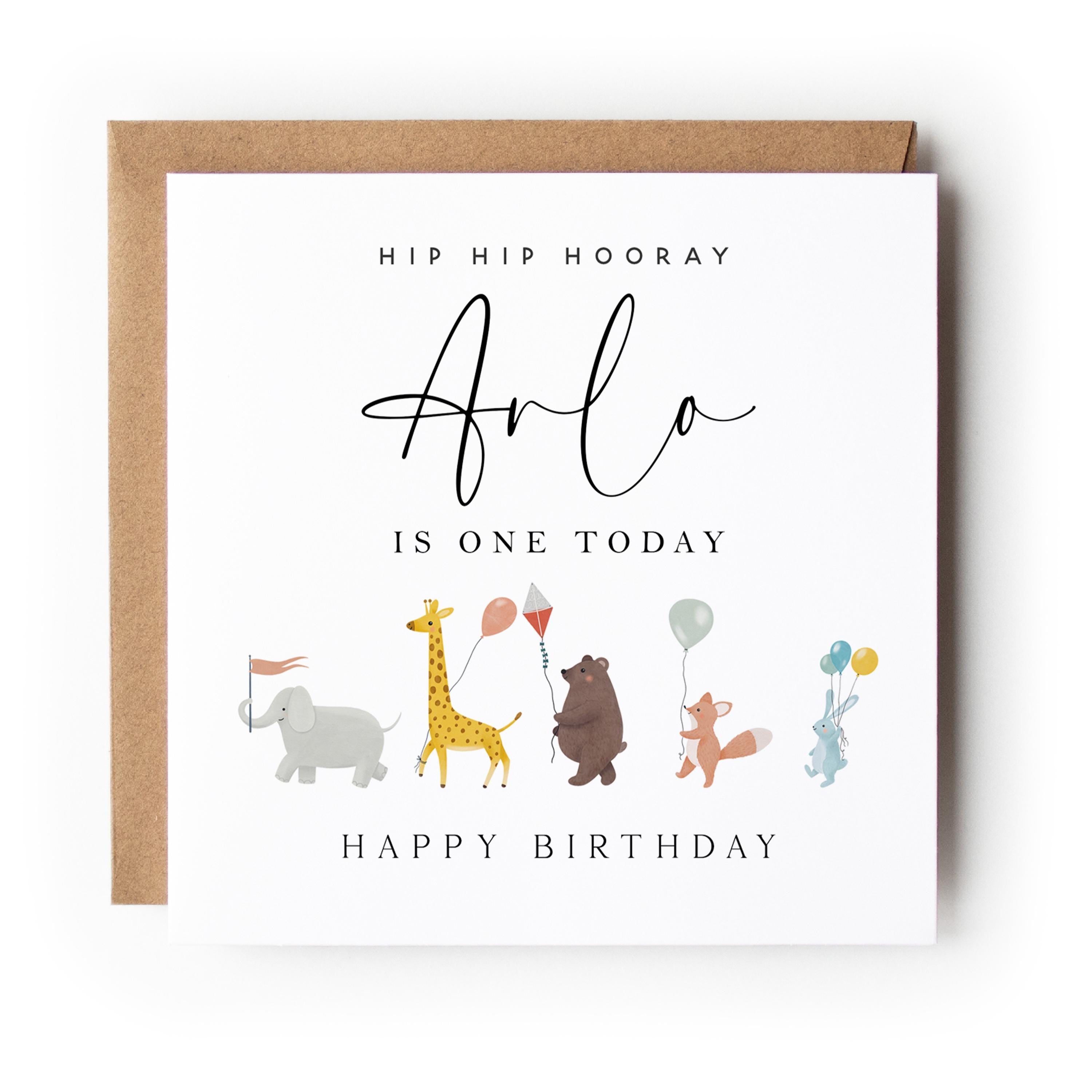 Personalised 1st Birthday Woodland Parade Card