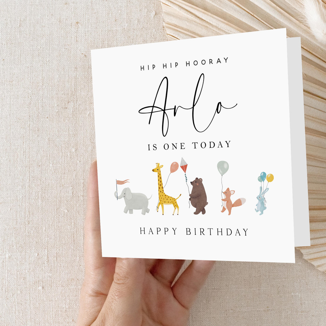 Personalised 1st Birthday Woodland Parade Card