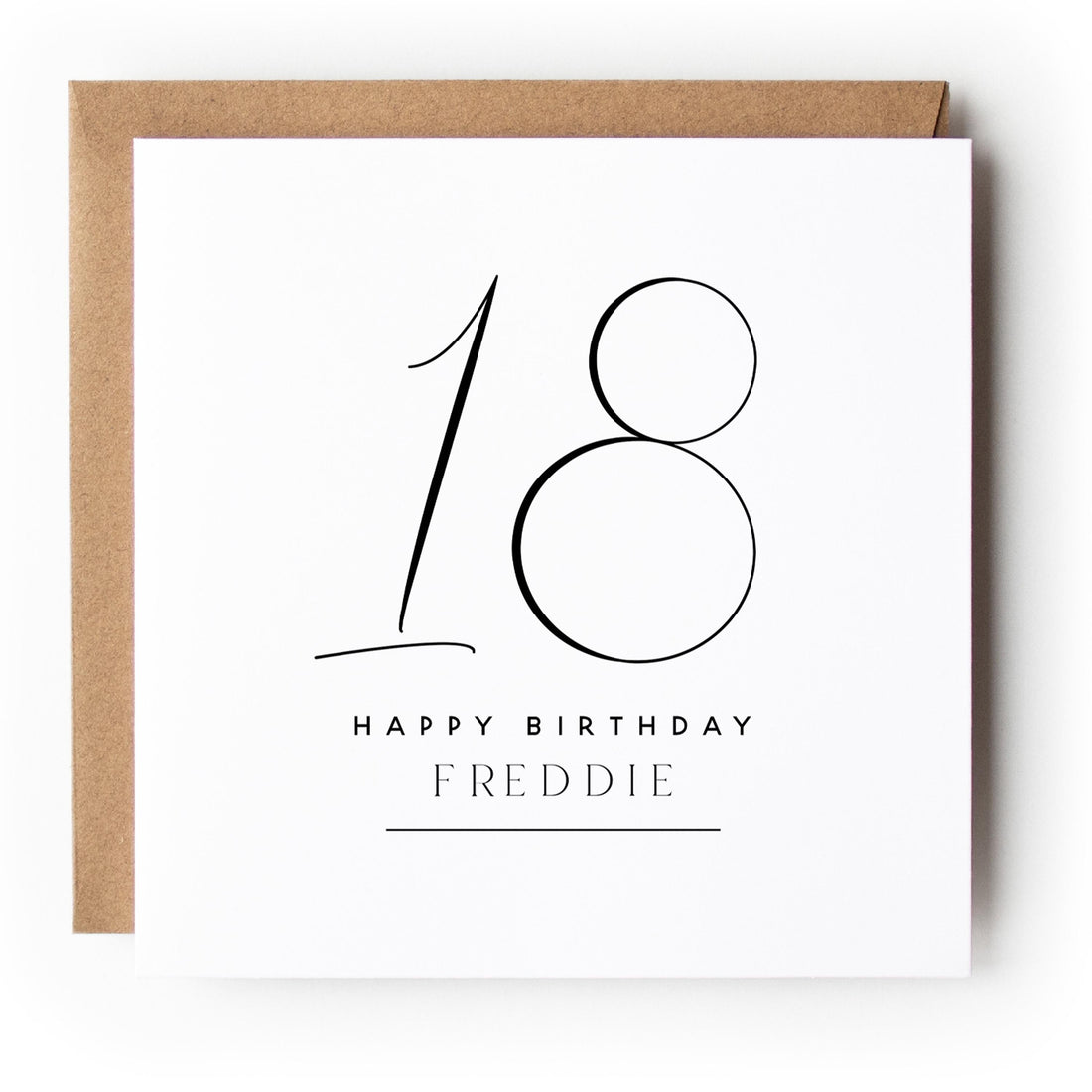 Personalised 18th Minimal Script Birthday Card