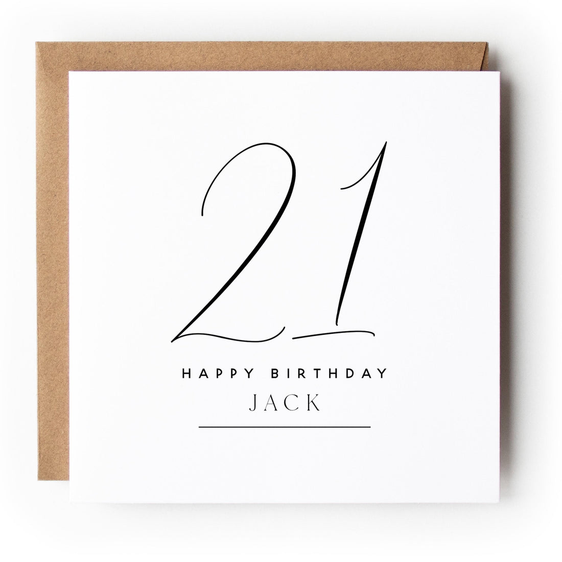 Personalised Minimal Script 21st Birthday Card