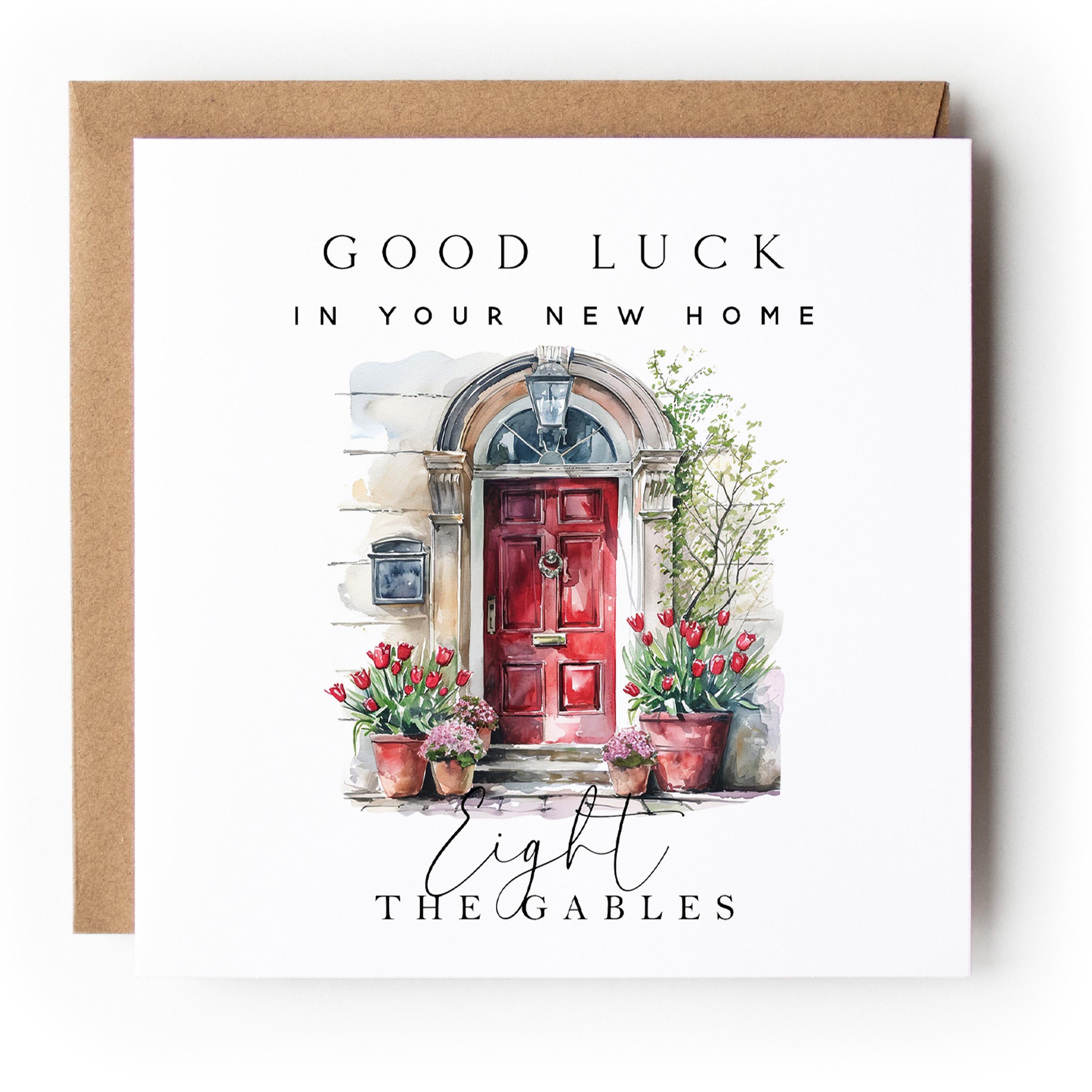 Water Colour Front Door Personalised New Home Card