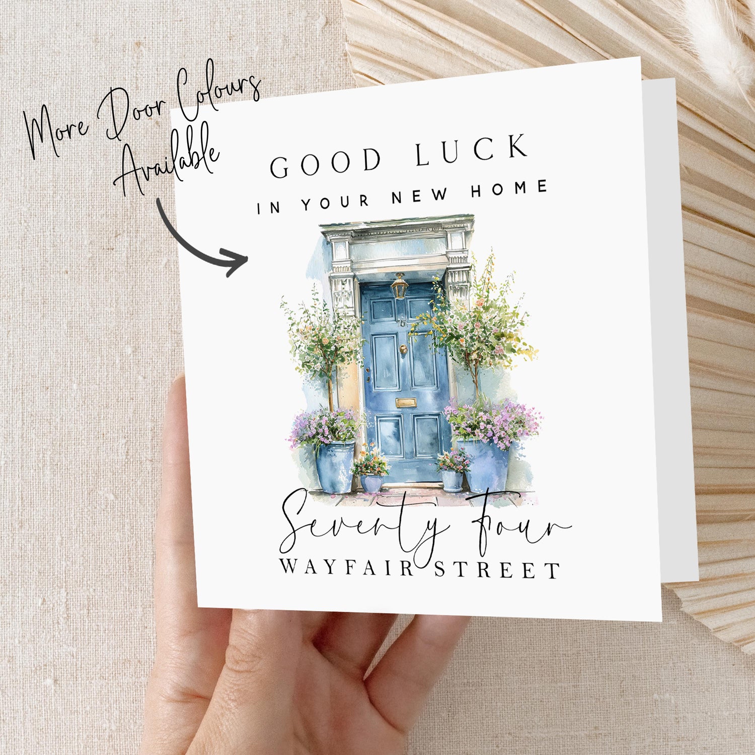 Water Colour Front Door Personalised New Home Card