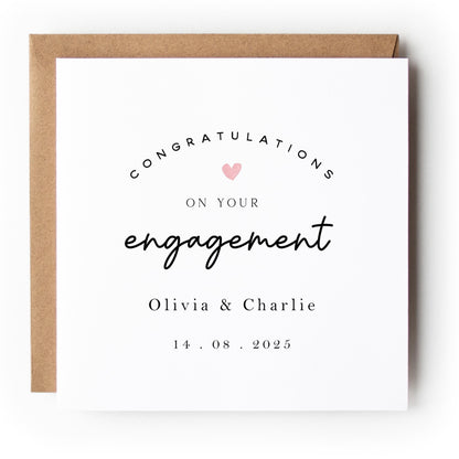 Personalised Engagement Card, Congratulations On Your Engagement Card,Son,Daughter,Grandson, Granddaughter, Friends,Kraft Envelope Included
