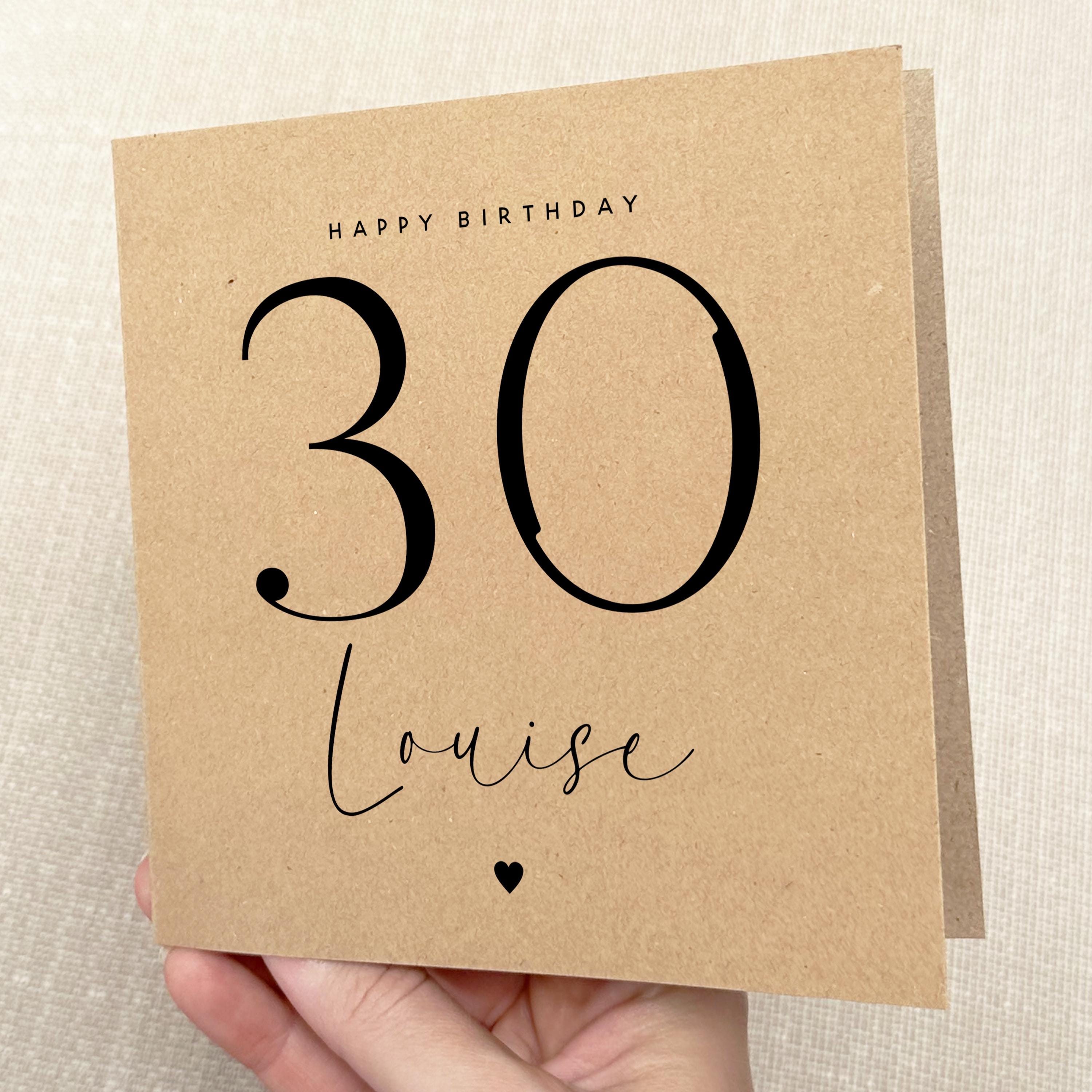 Personalised 30th Kraft Birthday Card