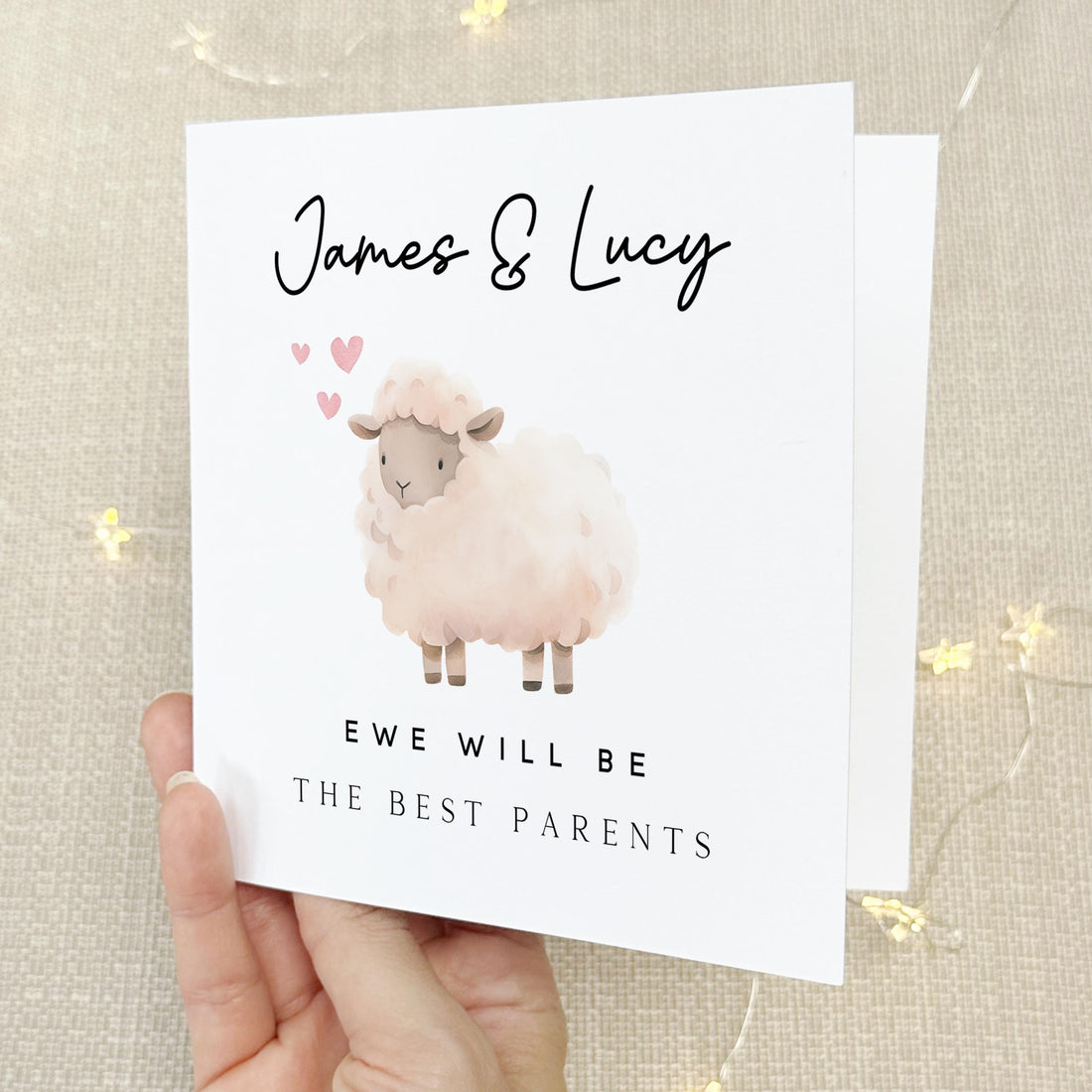 Cute Ewe Will Be The Best Parents Personalised New Parent Card