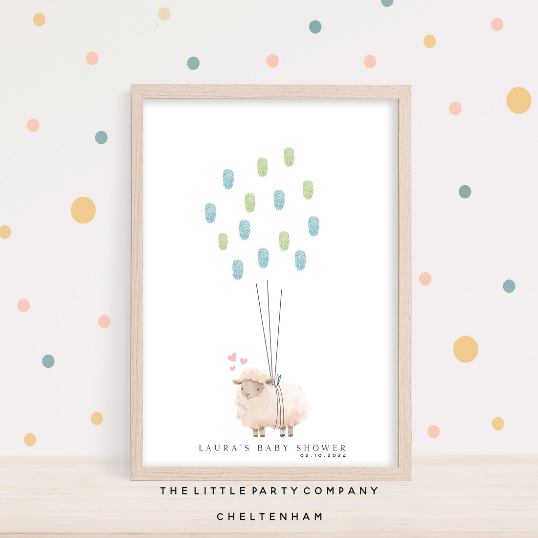 Baby Shower Sheep Farm Theme Fingerprint Tree