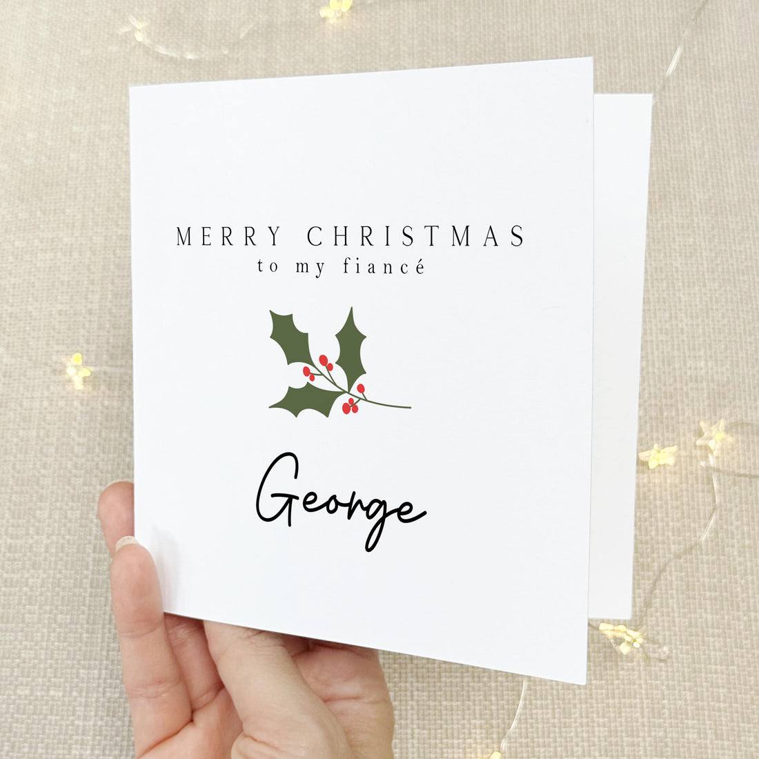 Personalised Christmas Card To Fiancé
