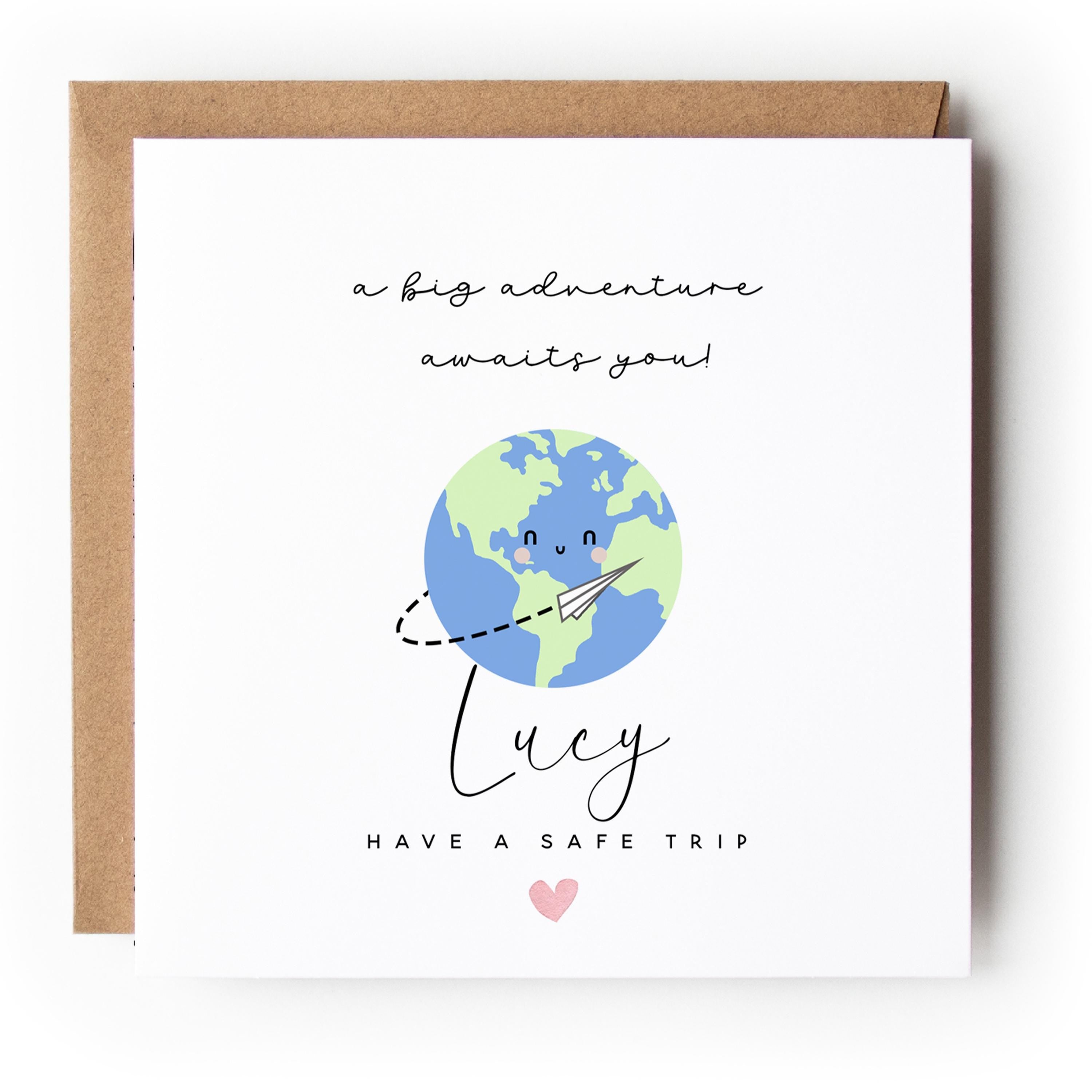 Personalised Good Luck Travelling Card