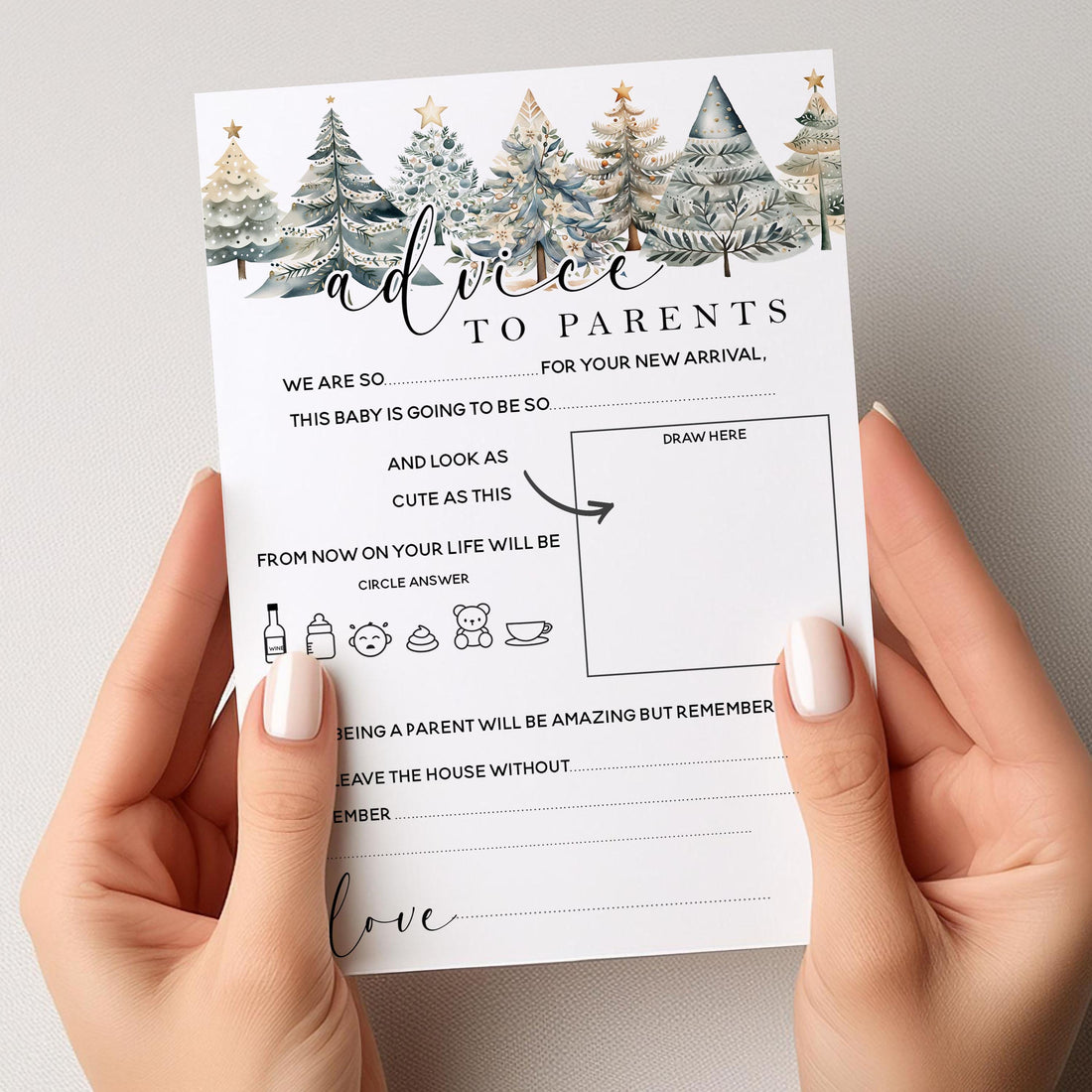 Winter Christmas Theme Advice To Parents Cards