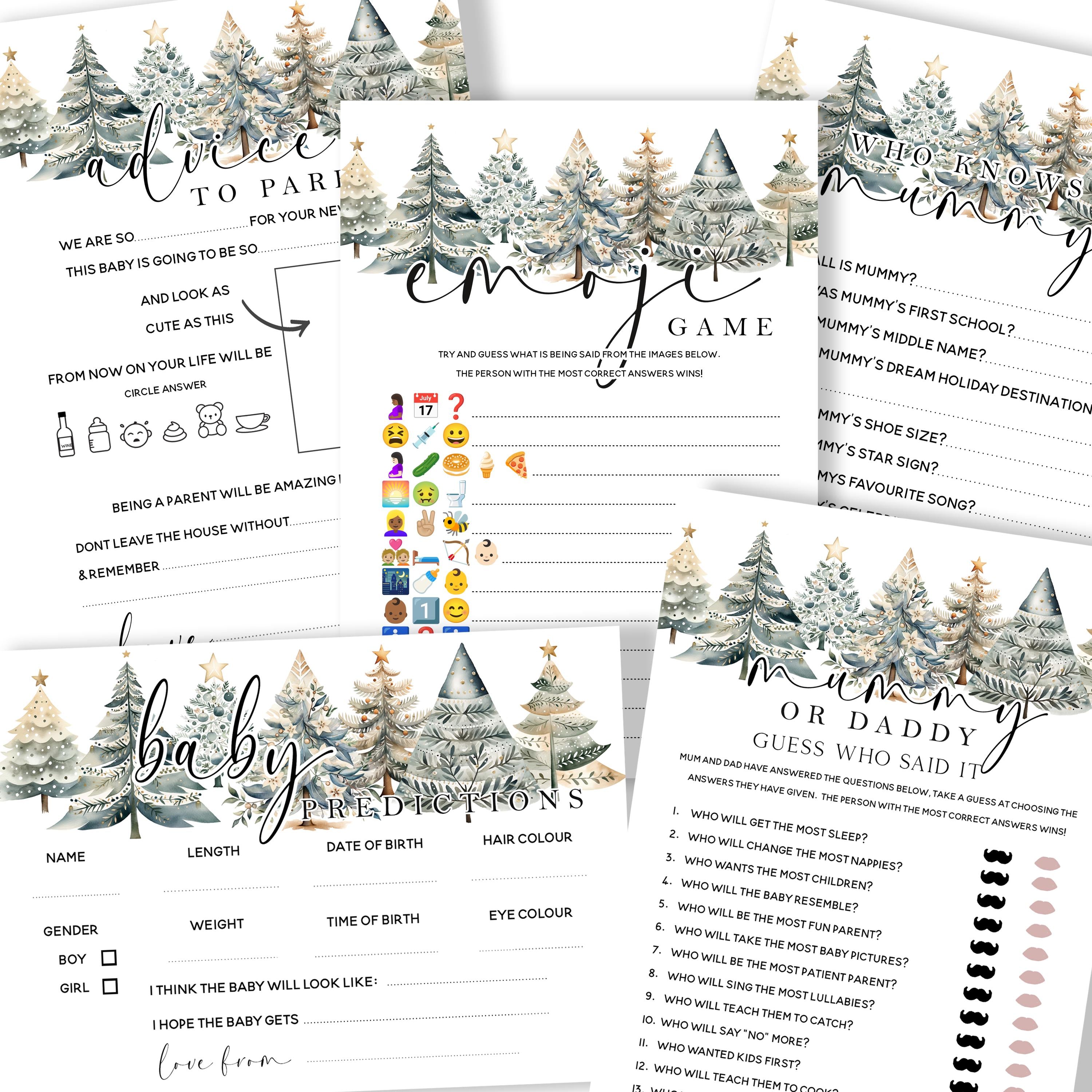 5 Games In 1 Christmas Winter Theme Bundle