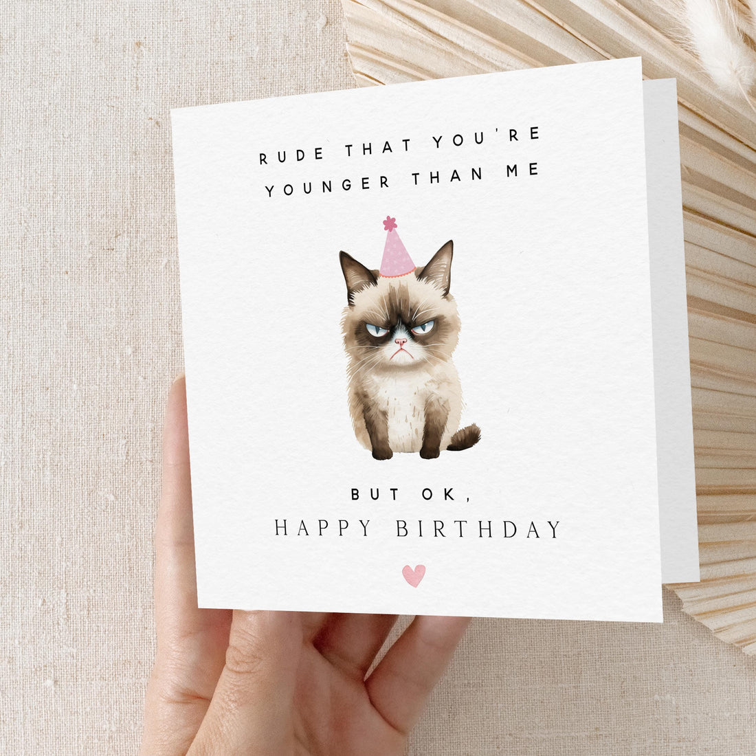 Personalised Funny Grumpy Cat Card