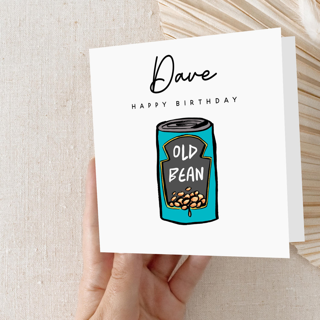 Personalised Old Bean Birthday Card