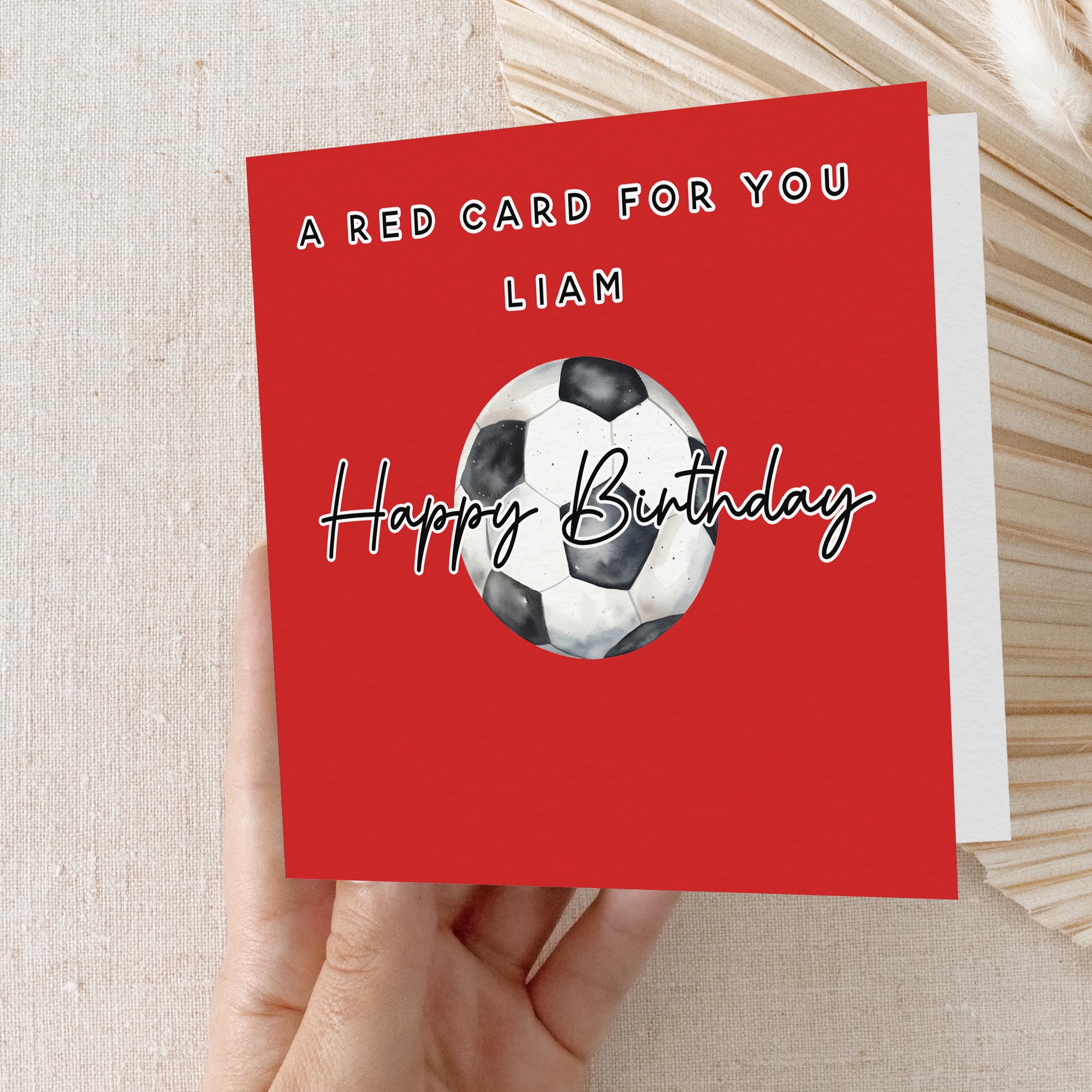 Personalised Birthday Football Red Card Personalised