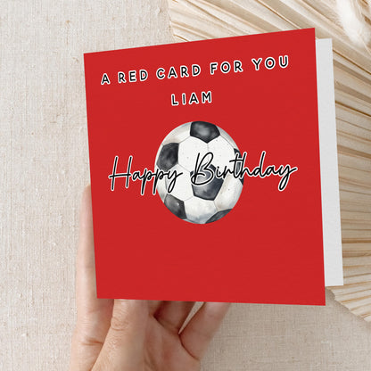 Personalised Birthday Football Red Card Personalised