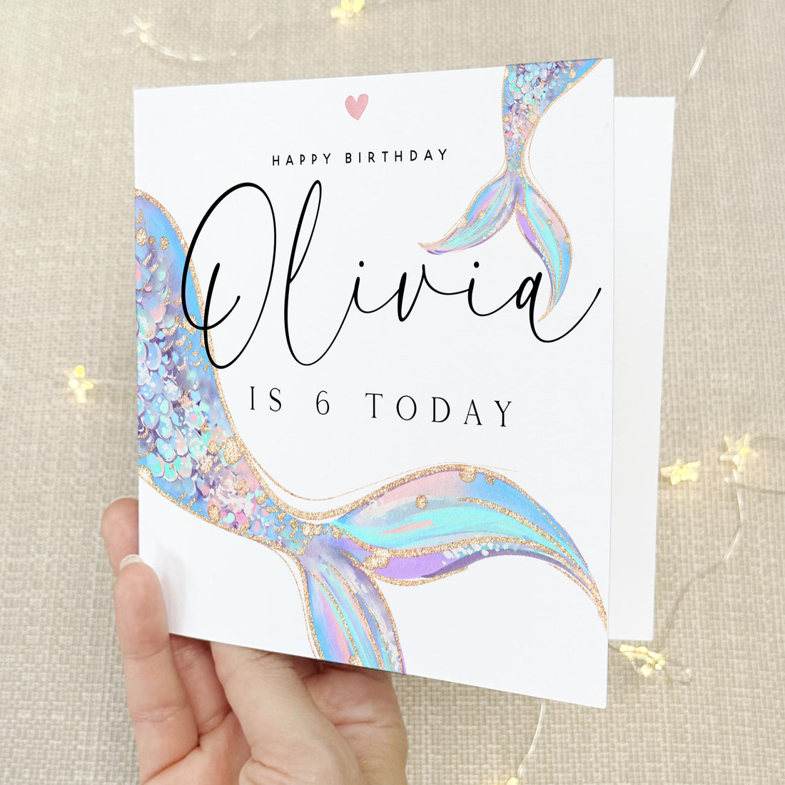 Personalised Mermaid Tail Birthday Card