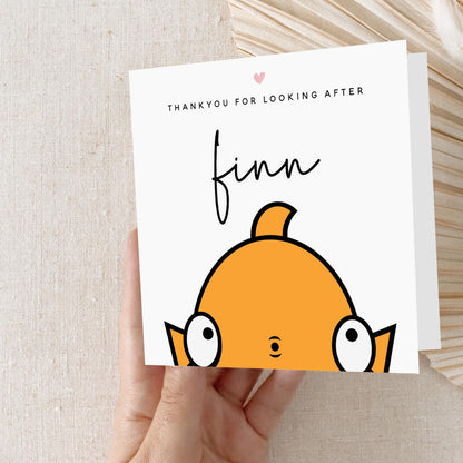 Personalised Pet Sitting Thankyou Card -Thank You For Looking After My Fish-Thank You Cards- Pet Owner