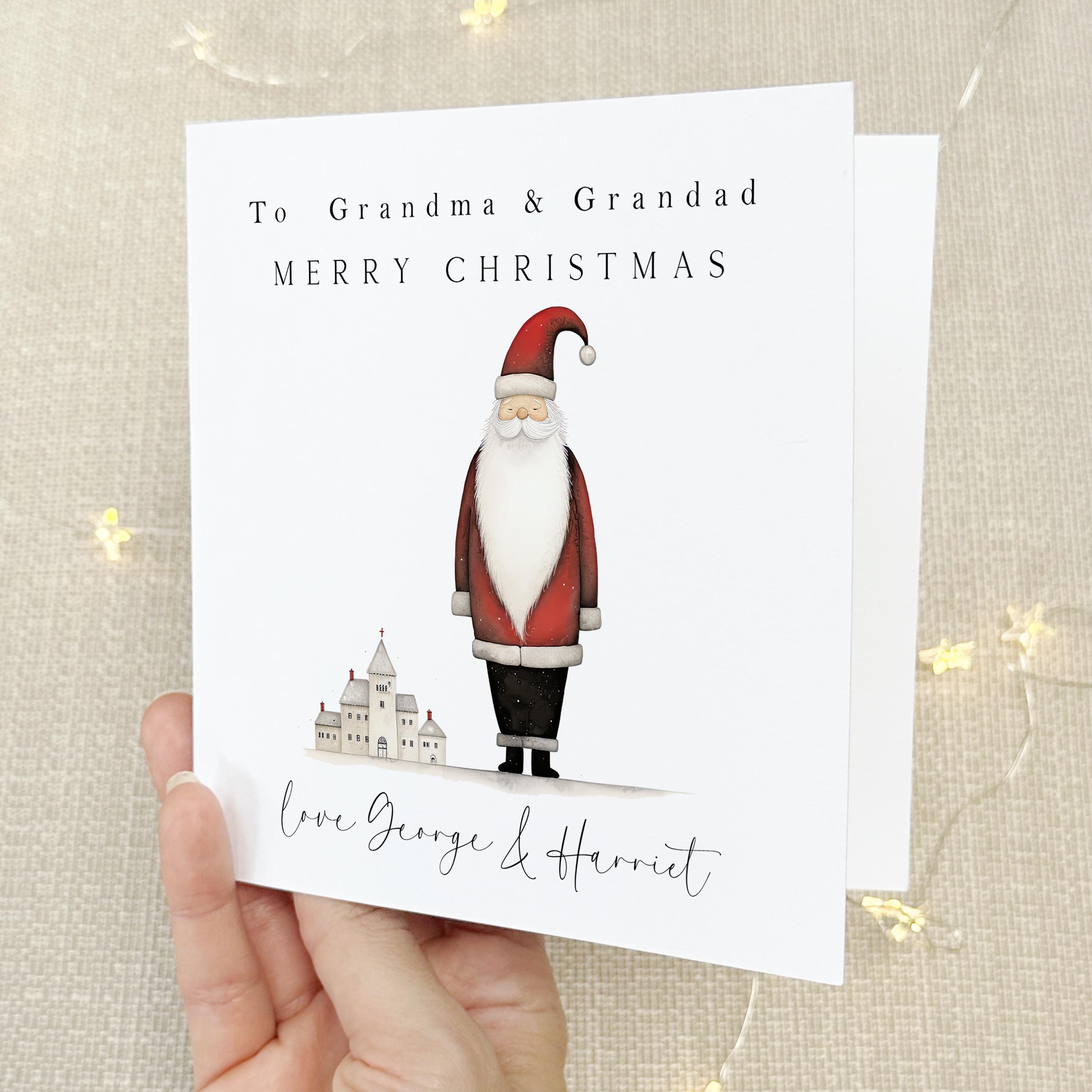 Whimsical Santa Personalised Christmas Card