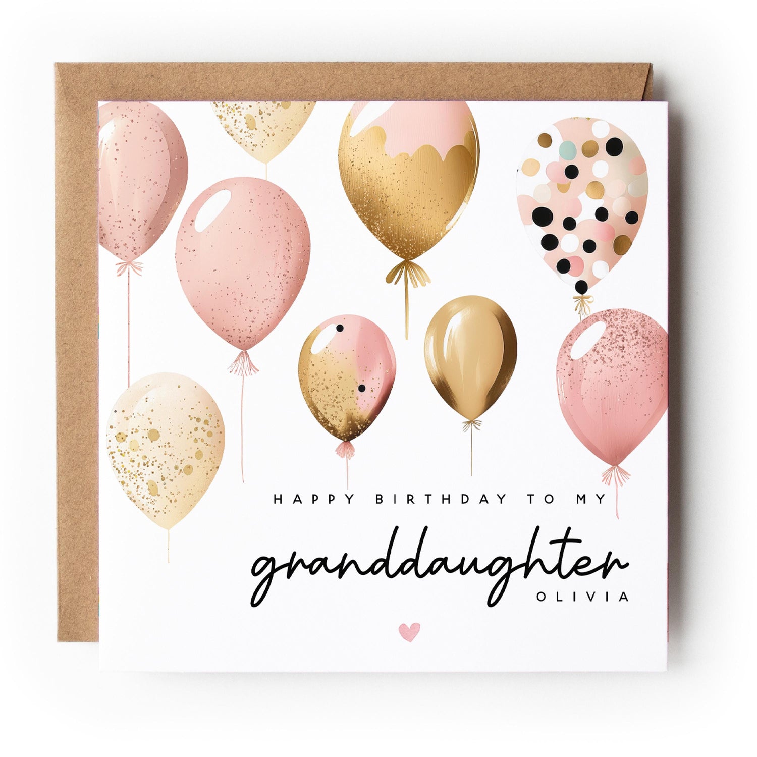 Personalised Birthday Card For Granddaughter,Granddaughter Card,Granddaughter Birthday Gift,For Her,Balloon Card,Kraft Envelope Included