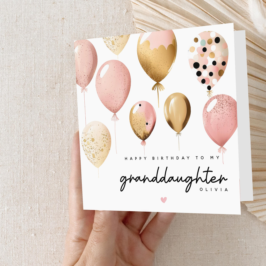 Personalised Birthday Card For Granddaughter,Granddaughter Card,Granddaughter Birthday Gift,For Her,Balloon Card,Kraft Envelope Included