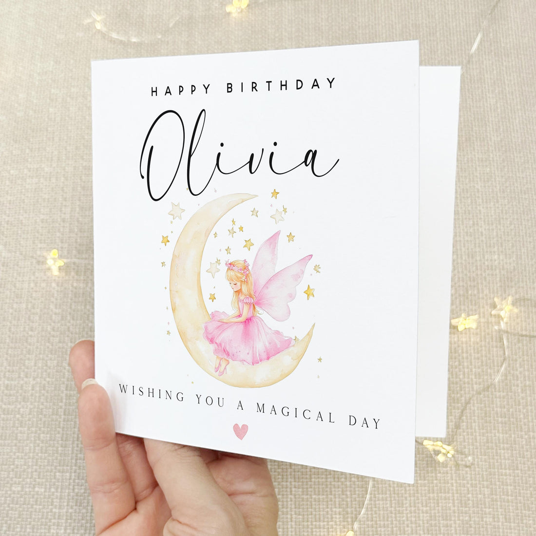 Personalised Fairy Moon Birthday Card