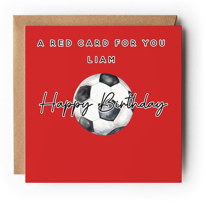 Personalised Birthday Football Red Card Personalised