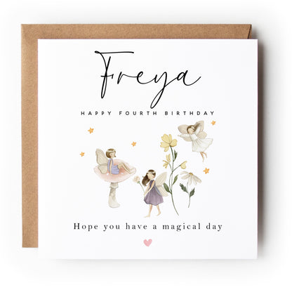 Personalised  Fairy Princess  Birthday Card