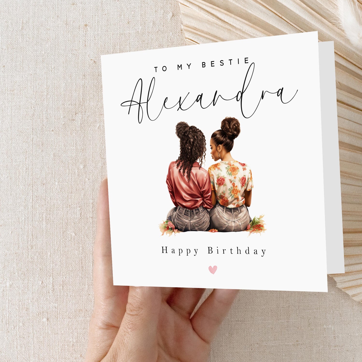 Personalised Bestie Card, Card For Best Friend, Happy Birthday Card For Bestie, Best Friend Birthday Gift, For Her, Kraft Envelope Included