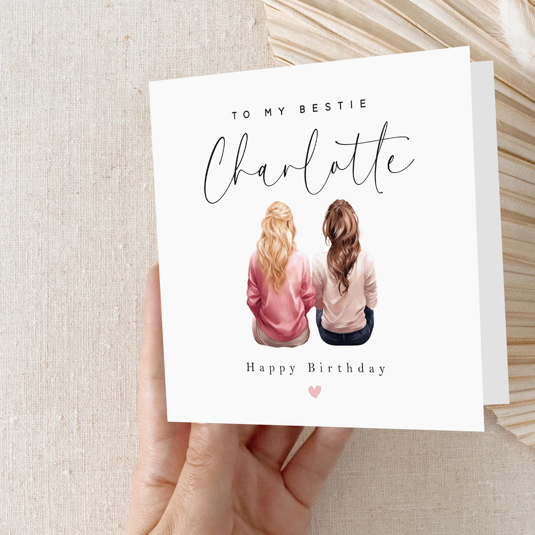 Personalised Bestie Card, Card For Best Friend, Happy Birthday Card For Bestie, Best Friend Birthday Gift, For Her, Kraft Envelope Included