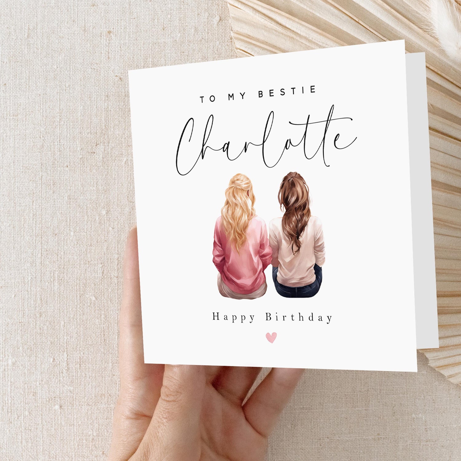 Personalised Bestie Card, Card For Best Friend, Happy Birthday Card For Bestie, Best Friend Birthday Gift, For Her, Kraft Envelope Included