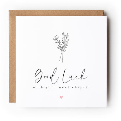 Personalised Good Luck Card,Good Luck With Next Chapter,Leaving Card,New job Card,University School Exams Card,Good Luck Gift,Kraft Envelope